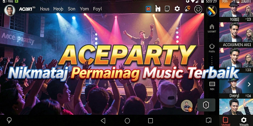 Tampilan gameplay ACEPARTY yang menarik dan interaktif.