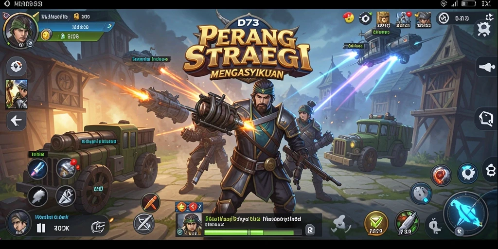 Tangkapan layar utama D73 menampilkan strategi pertempuran yang mendebarkan.