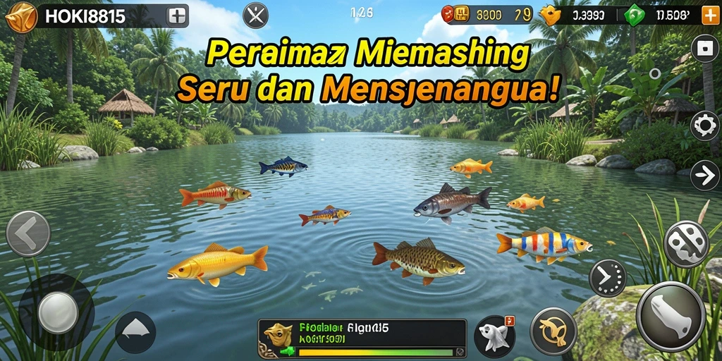 Tampilan gameplay HOKI8815 yang menampilkan aksi memancing seru.