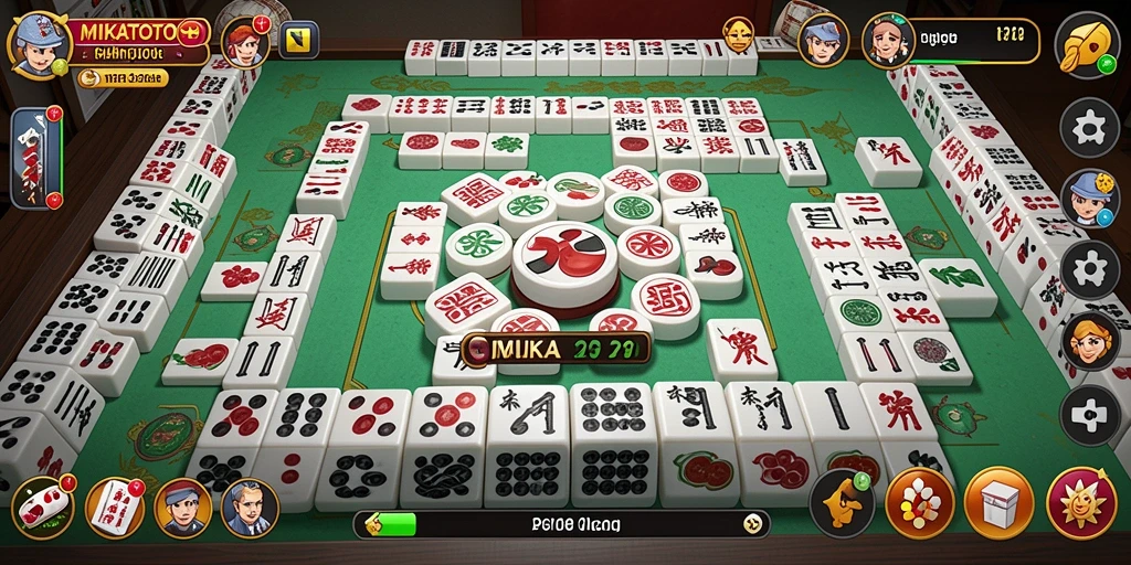 Tampilan gameplay seru MIKATOTO dengan ubin Mahjong yang menantang.