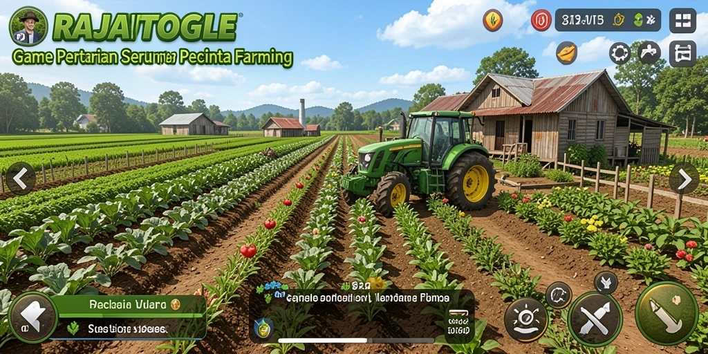 Tampilan menarik dari gameplay pertanian di RAJATOGEL.