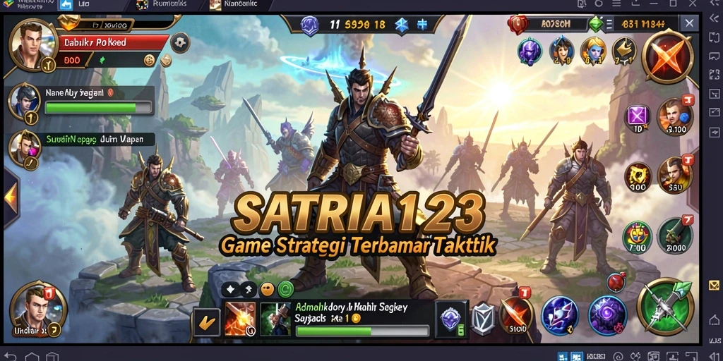 Tangkapan layar SATRIA123 menampilkan pertempuran strategis yang epik.