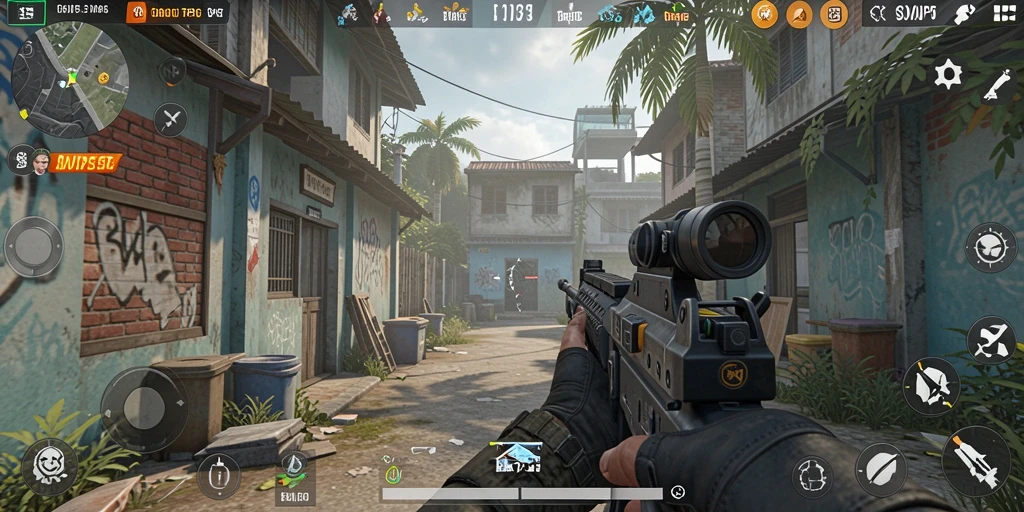 Screenshot gameplay SVIP5 yang menunjukkan aksi menegangkan di medan perang.