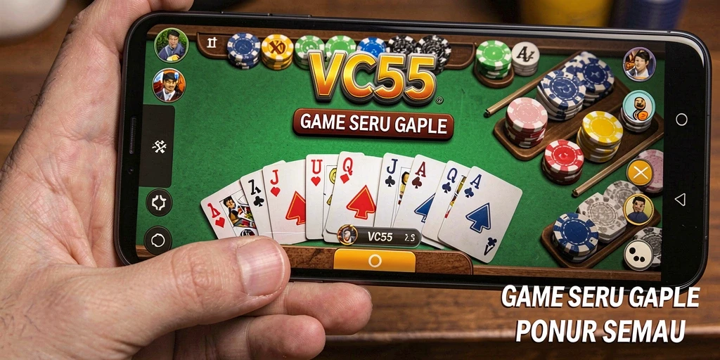 Tampilan gameplay VC55 yang seru dalam bermain Gaple.